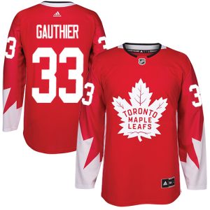 Kinder Toronto Maple Leafs Eishockey Trikot Frederik Gauthier #33 Authentic Rot Alternate